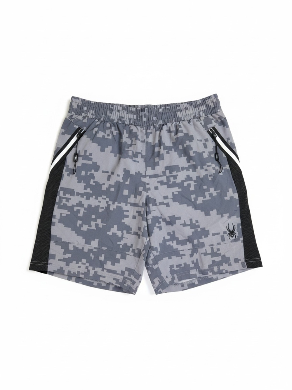 Spyder Active Pixel Camo Print Shorts in Gray/Black - sz M